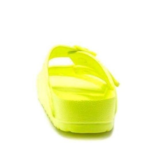 !!RESTOCKED!! Comfy Buckle Sandals in Neon Yellow - Picture 5 of 9